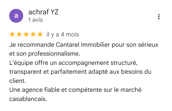 Avis Google sur Cantarel Immobilier