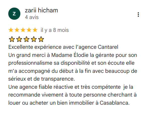 Avis Google sur Cantarel Immobilier